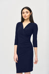 Joseph Ribkoff Three-Quarter Sleeve Wrap Dress - Core Colors 233305NOS