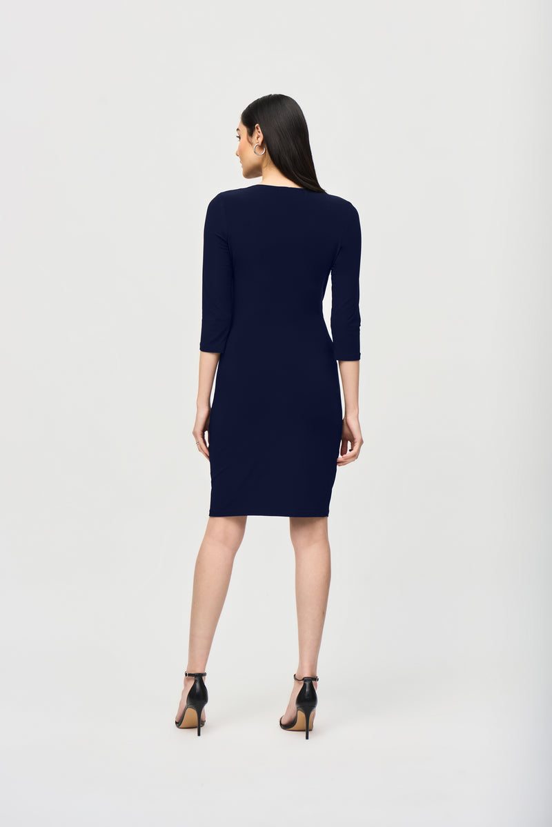 Joseph Ribkoff Three-Quarter Sleeve Wrap Dress - Core Colors 233305NOS