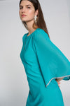 Joseph Ribkoff Silky Knit Shift Dress with Chiffon Sleeves 241709 S24