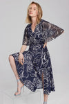 Joseph Ribkoff Floral Print Silky Knit and Chiffon Dress 241764 S24