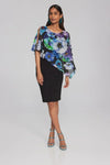 Joseph Ribkoff Floral Print Chiffon and Silky Knit Dress 241768 S24