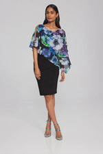 Joseph Ribkoff Floral Print Chiffon and Silky Knit Dress 241768 S24