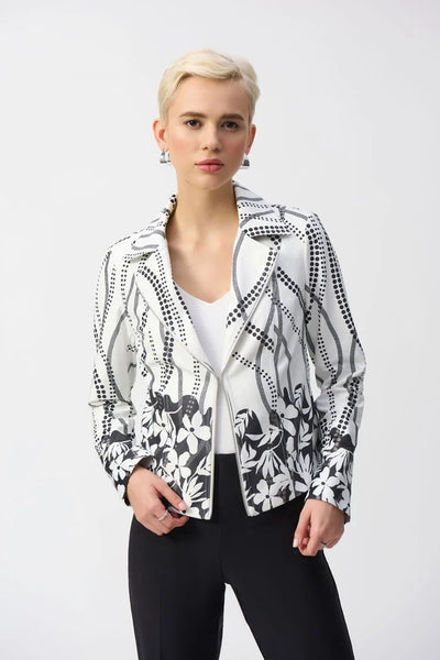 Joseph Ribkoff Faux Suede Floral Print Jacket 251910 – IBHANA