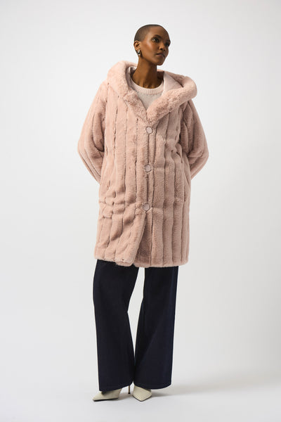Joseph Ribkoff | Faux Fur Reversible Hooded Coat 253926 – IBHANA