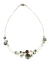 Origin Matte White/Grey/Gold Glitter Flower Necklace Combi 3690-7 -