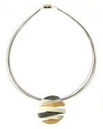 Origin Shiny Silver/Grey/Gold ear rings 736-7 - 1.25"