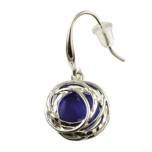Origin Oxidized Silver/purple ear rings 616-4