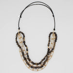 Sylca Nora Wood and Chain Link Necklace SD24N01