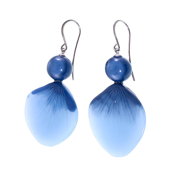 Zsiska Bloom 2 bead ear ring blue