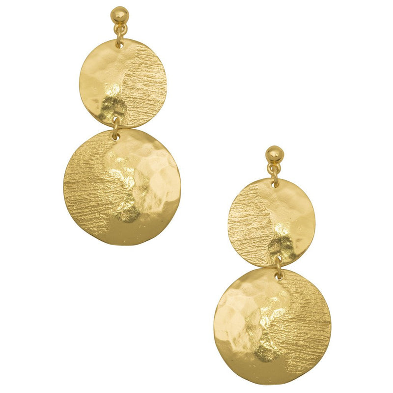 Karine Sultan overlapping circles gold plated drop earring - E64030.10