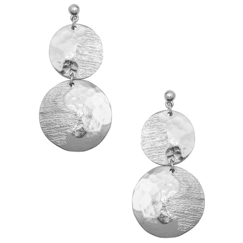 Karine Sultan overlapping circles silver plated drop earring - E64030.40