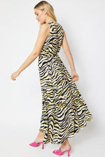Jayley LBDZ195A-02 - Linen Blend Zebra Print Dress