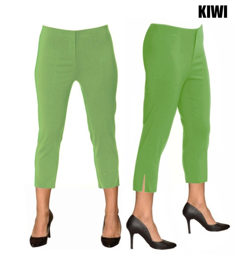 Lior Sidney Green Pull Up Stretch Cropped Pant - Kiwi