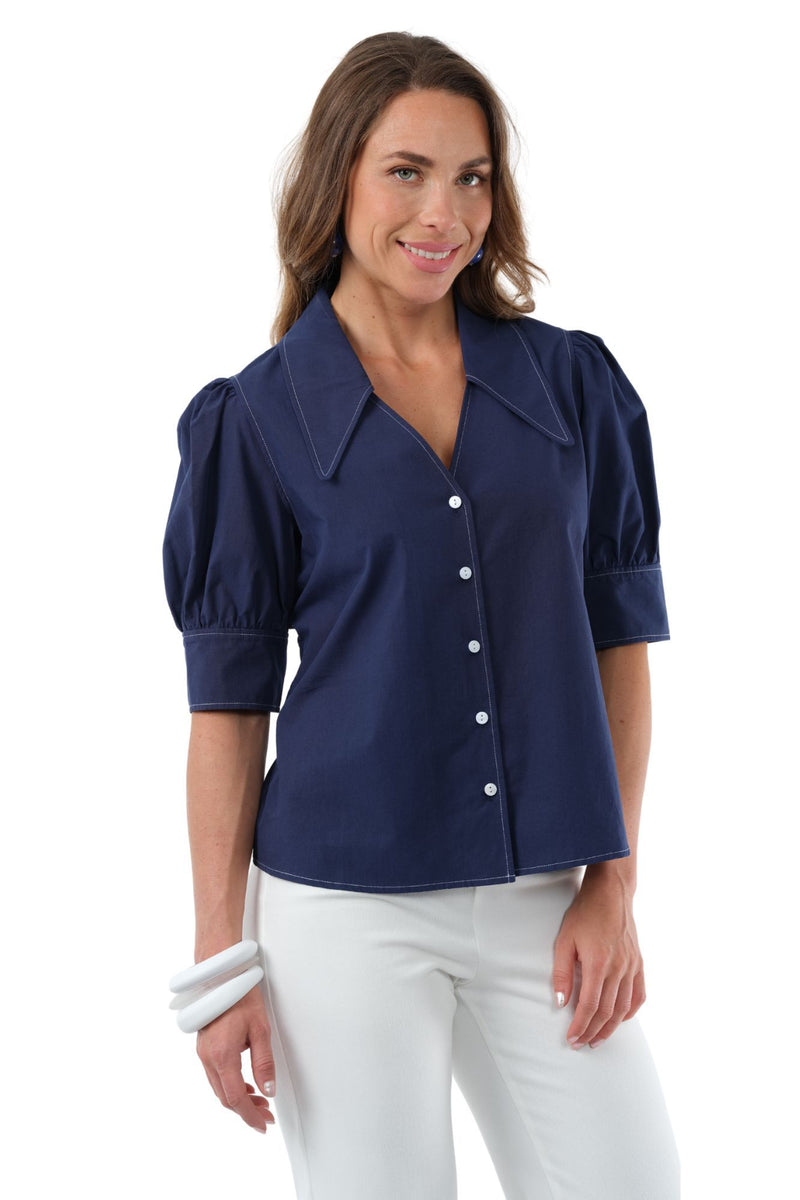 Lior Top BLANCHE-3-AR, Navy, White