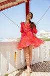 Choklate Paris Stella Silk Puffed Sleeve Dress Style 80995