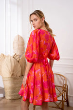 Choklate Paris Stella Silk Puffed Sleeve Dress Style 80995