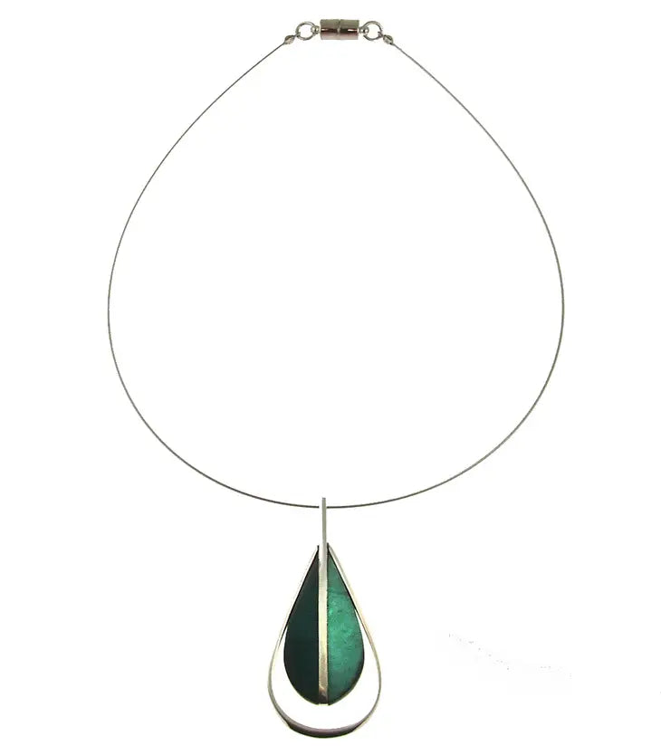 Origin 2Tone Teardrop Pendant Necklace Style 2238