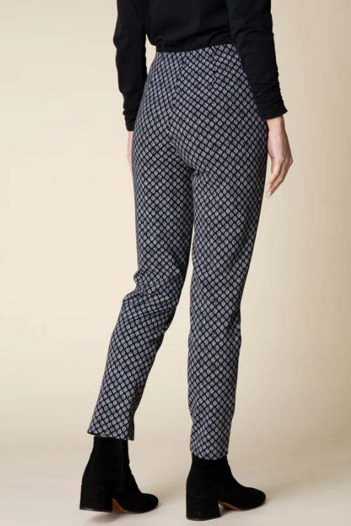 Habitat Mini Diamond Print Luxe Ponte Straight Pant 12173