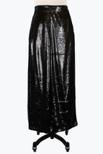 Damee Metallic Eyelash Frint Wide Leg Pants 1229-Blk