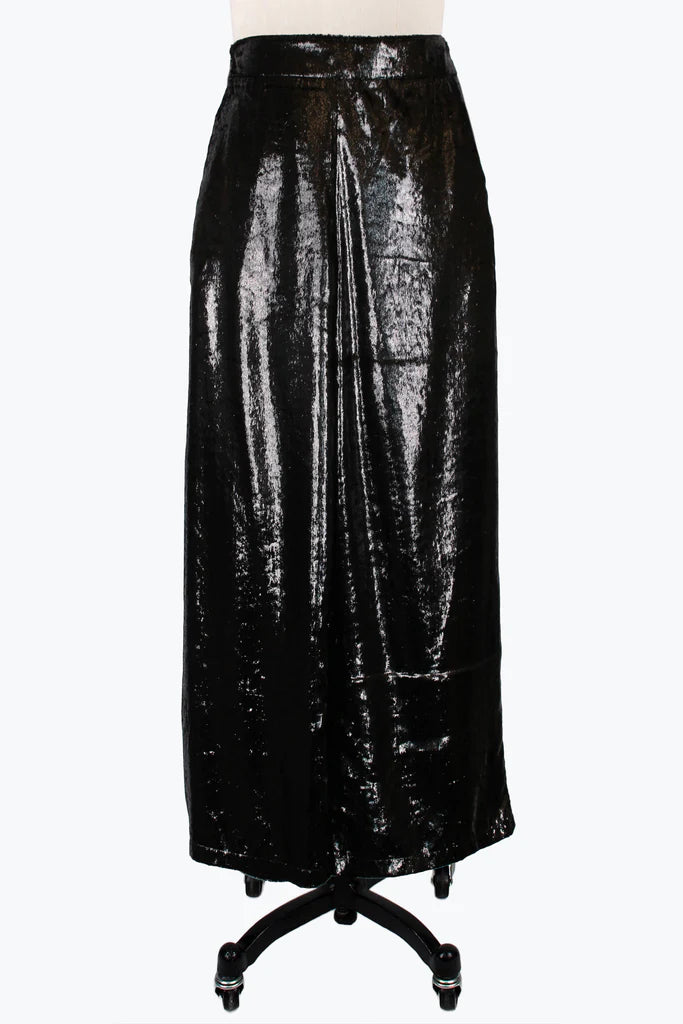 Damee Metallic Eyelash Frint Wide Leg Pants 1229-Blk