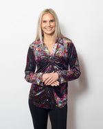 Snoskins Burnout Printed Velvet Button Shirt 13633-24F