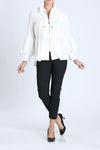 IC Collection Shirred Sleeve Zip-Up Blouson Jacket Style 1395J