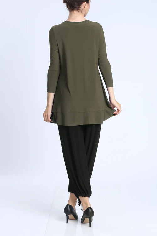 IC Collection Bottom Tuck Detailed Long Tunic Style 1484T