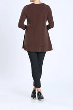 IC Collection Bottom Tuck Detailed Long Tunic Style 1484T