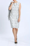 IC Collection White Ruffle Twist Dress Style 1534D