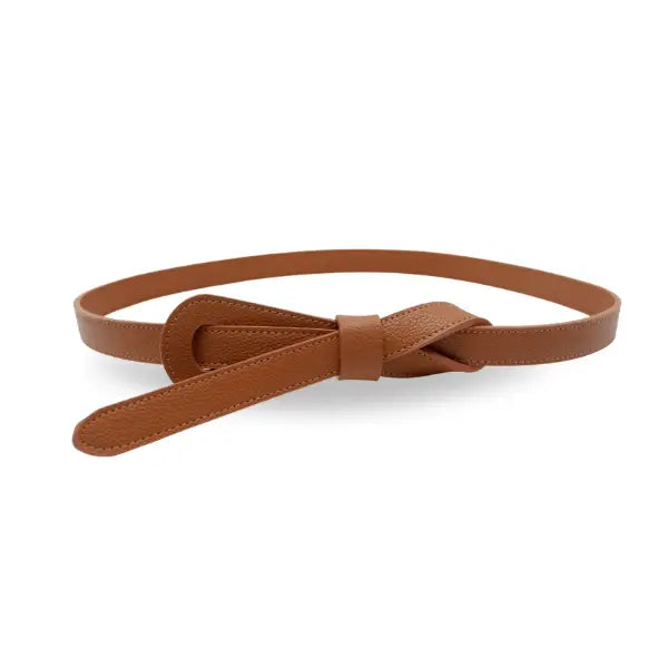 The Fitting Belt Co. Olivia Tan Genuine Leather Knot Waist Belt