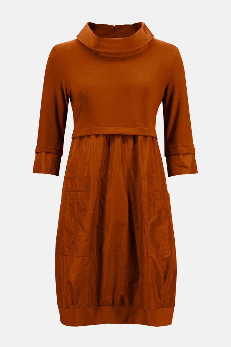 joseph ribkoff orange dress Joseph Ribkoff Chiffon Faux Wrap Dress