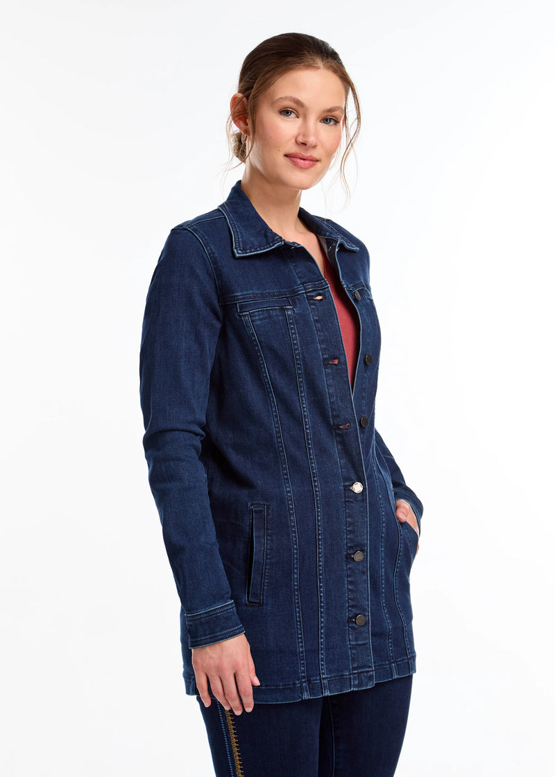 FDJ Long Denim Jacket SKU: 1825669--TWT-F24 – IBHANA