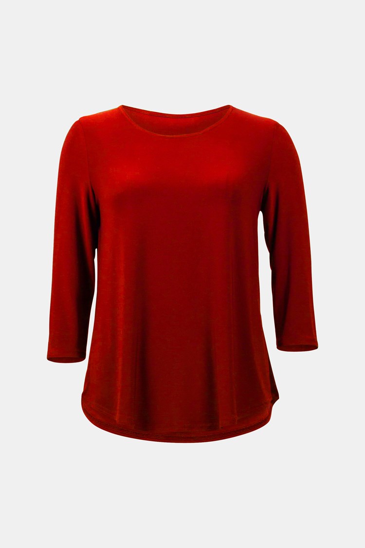 Joseph Ribkoff Classic Three Quarter Sleeve T-Shirt Style 183171TT 20 / Lipstick Red