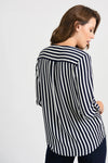 Joseph Ribkoff Midnight Blue/Vanilla Blouse Style 201283
