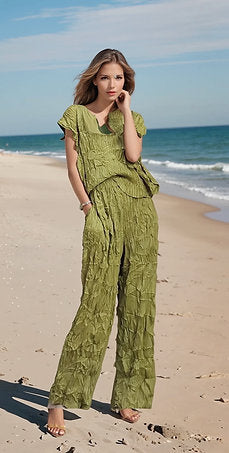 Vanite Two-Piece set Pea Green, Light Grey 2023