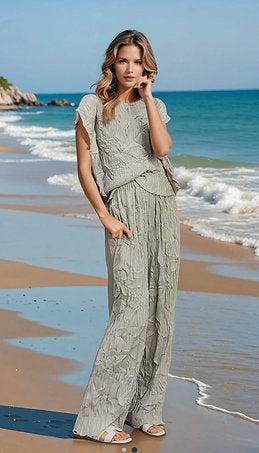 Vanite Two-Piece set Pea Green, Light Grey 2023