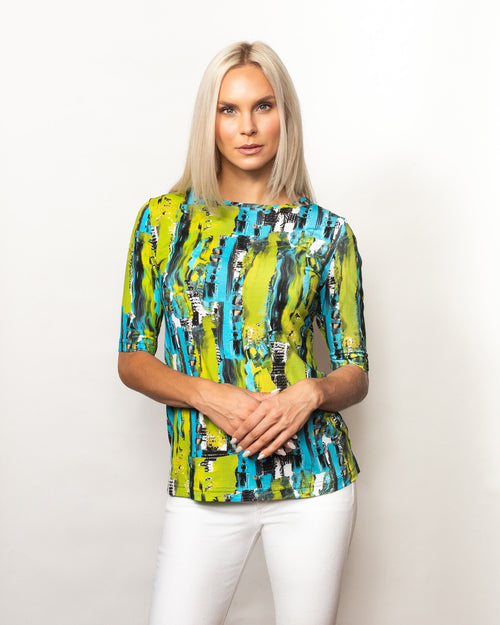 SnoSkins Short Sleeve Vicose Print Top 44224-23S