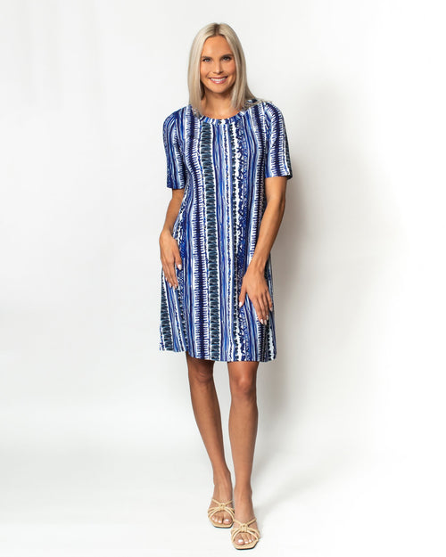 SnoSkins Short Sleeve Vicose Print Dress 44397-23S