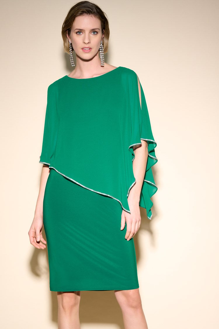 Joseph Ribkoff Layered Dress With Cape Overlay Style 223762TT – IBHANA