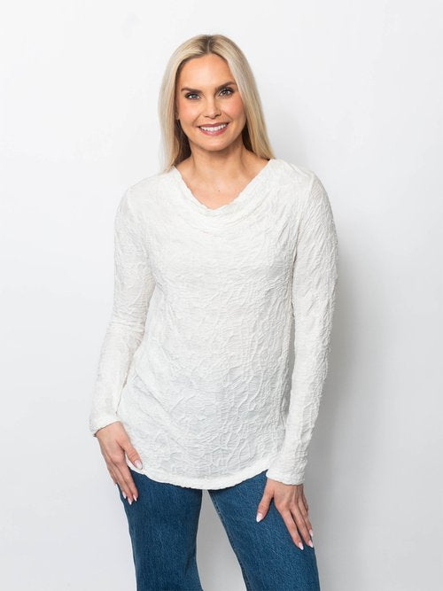 Snoskins Printed Dreamcatcher Drape Neck top 22721-F25