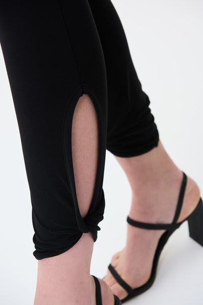 Stirrup Leggings - Black Shiny Spandex Leggings | LEGGIC