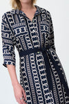 Joseph Ribkoff Printed Sash Waist Shirt Dress Style 231288