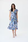 Joseph Ribkoff Printed Jersey Fit And Flare Wrap Dress Style 231298