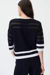 Joseph Ribkoff Striped Boat Neck Sweater Style 231937