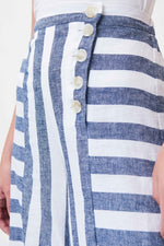 Joseph Ribkoff Striped Woven Linen Culotte Pants Style 232083