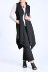 IC Collection Black Bias Cut Long Vest Style 2320V