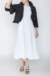 IC Collection BUBBLE CHECK RUFFLE OPEN JACKET Style 2328J