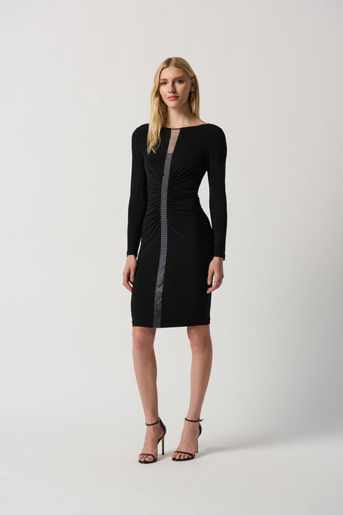 Joseph Ribkoff Silky Knit Dress With Rhinestone Detail Style 234013