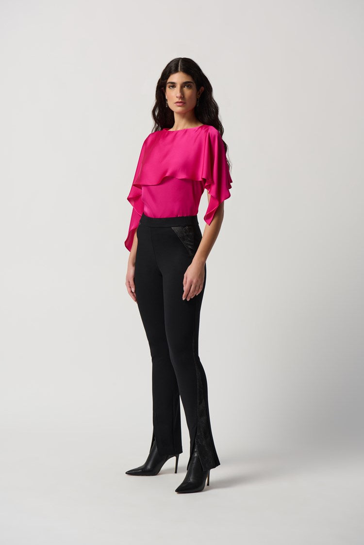 Joseph Ribkoff Satin Layered Top With Boat Neck Style 234023
