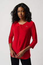Joseph Ribkoff Twist Silky Knit Fitted Top Style 234044